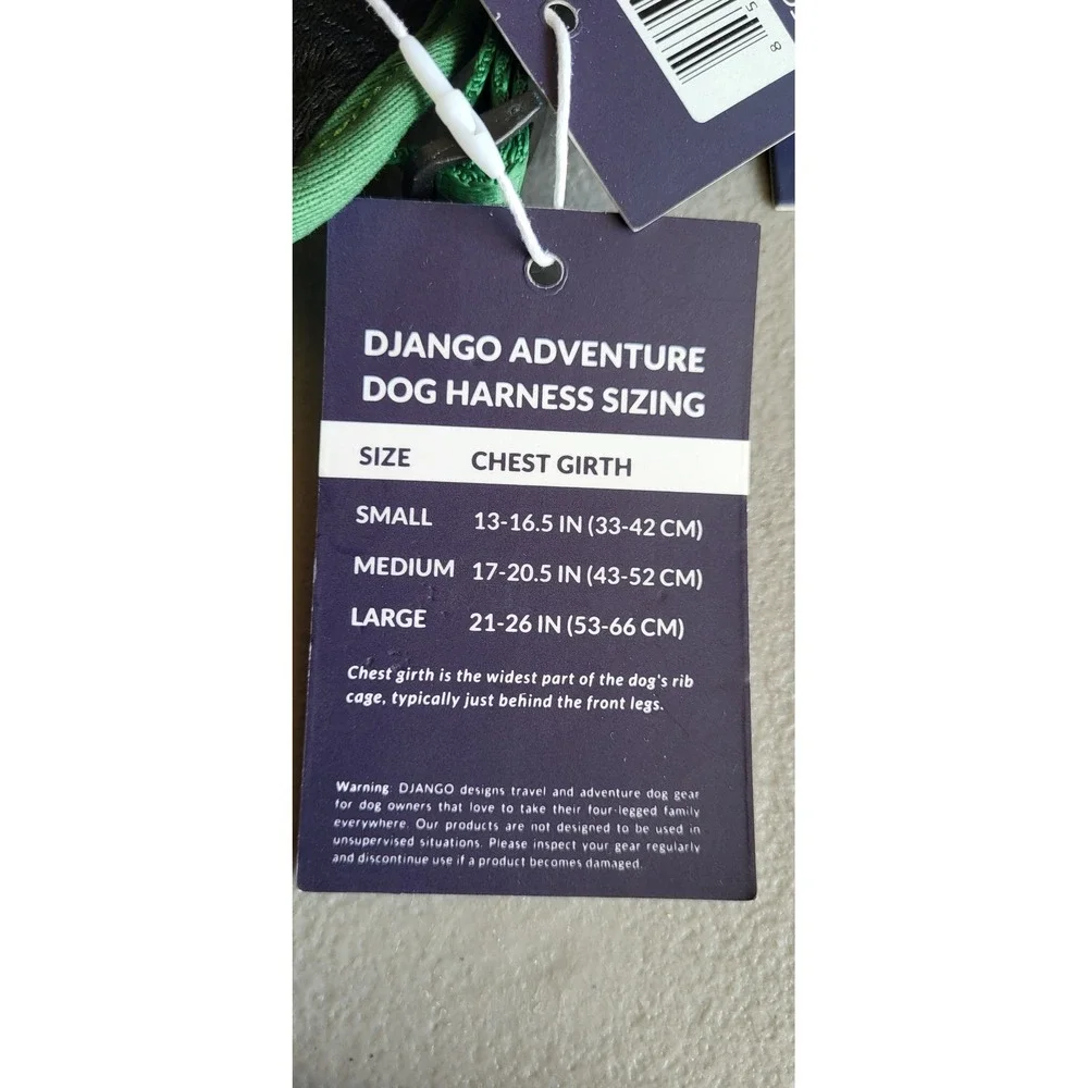 Django Adventure Dog Harness Leash Waste Bag Set Forest Green Small New